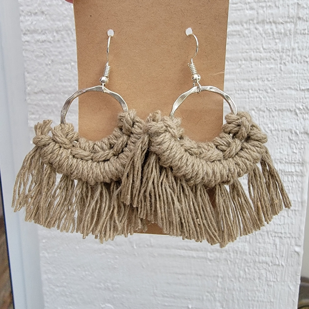 Assorted Color Macrame Earrings - Picture 2 of 6